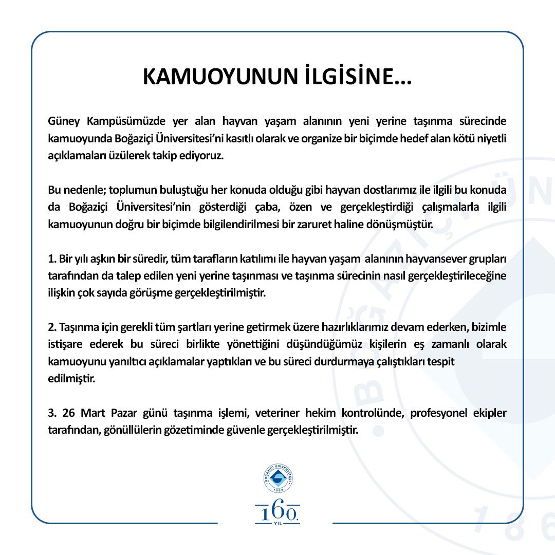 UniBogazici's tweet photo. Hayvan Yaşam Alanımız Hakkında Bilgilendirme! https://t.co/GgQ9mXAIWZ