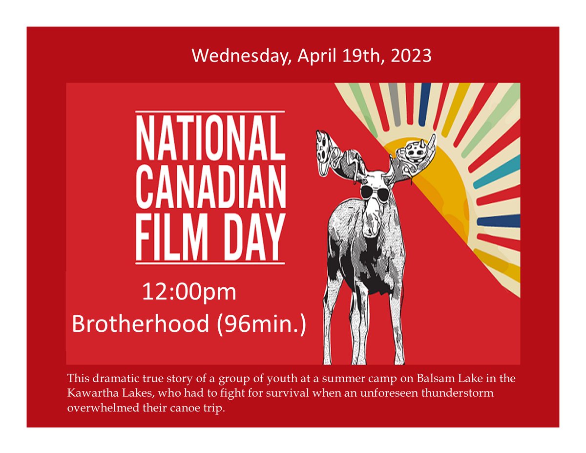 Save the date.  Bring your lunch or snacks and enjoy this Canadian Film.