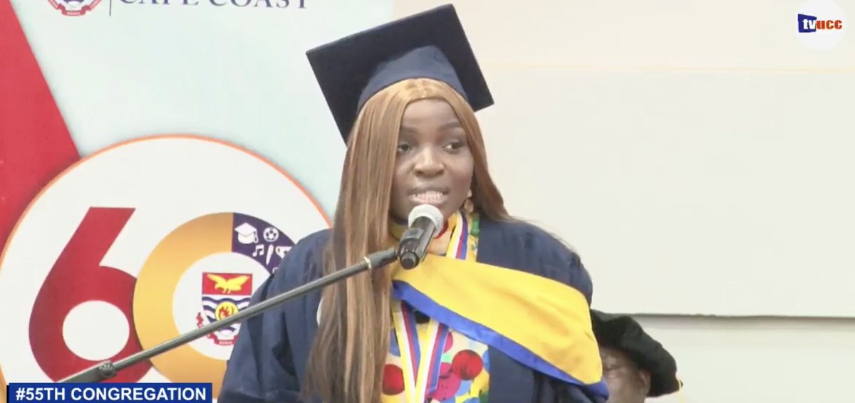 CapeVars's tweet photo. Valedictorian, Emmanuella Obike, from the College of Health and Allied Sciences, graduated with a Cumulative Grade Point Average (CGPA) of 3.879.
#55thCongregation #Ceremony #capevars https://t.co/w26bZXPO3S