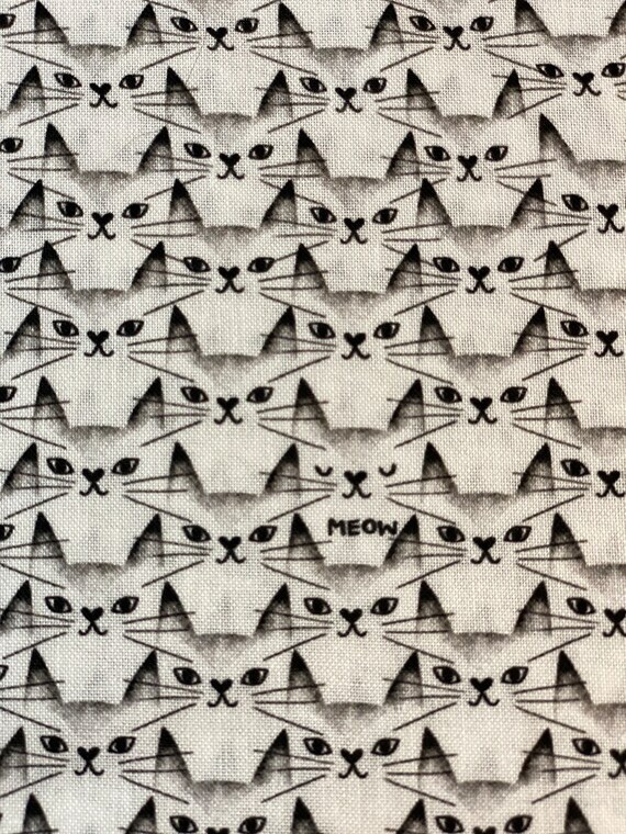108 Inch WIDE BACK Meow Cat Whiskers Black &amp; White Quilt Cotton Fabric By The Yard | 1/2 Yard | 1 Yard | Fast Shipping by inspirationalgoodies #handmade #etsy ift.tt/XbpSayw