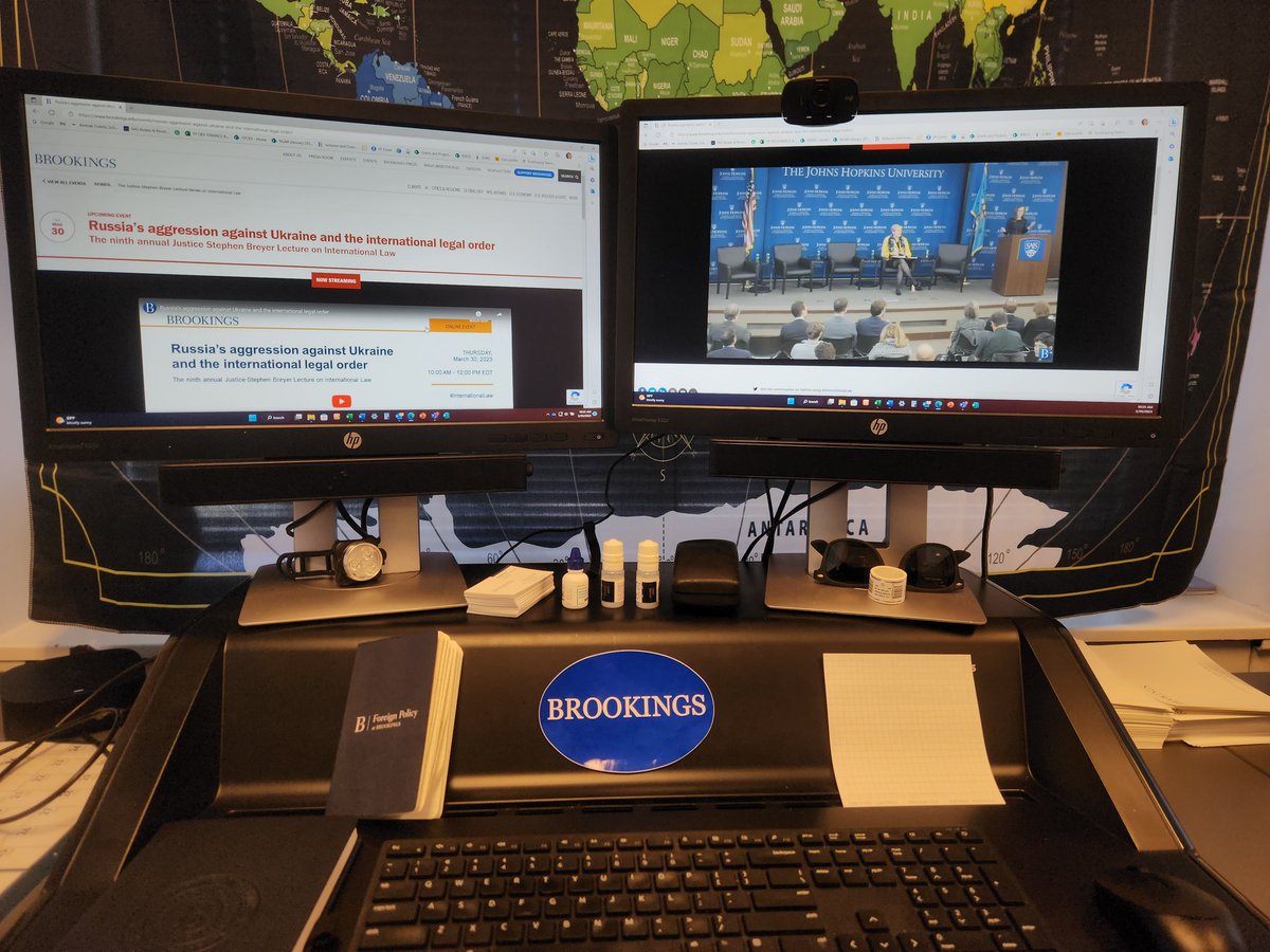 scooterbeth's tweet photo. @BrookingsFP @SAISHopkins
Breyer Lecture on International Law- Russia’s aggression against the international legal order featuring keynote speaker @oonahathaway, @ConStelz @S_R_Anders, @MaloneySuzanne and other experts. #InternationalLaw #breyerlecture #foreignpolicy #brookings https://t.co/XflHJkCRVa