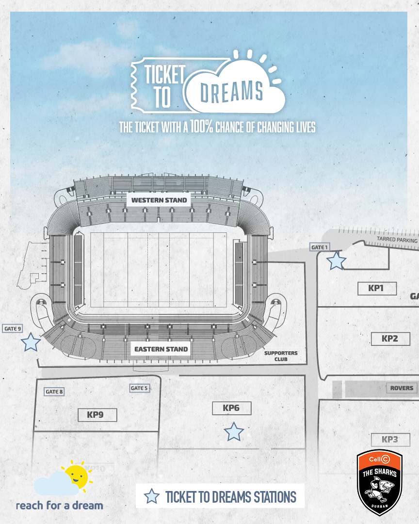 SharksRugby's tweet photo. TICKET TO DREAMS LOCATION POINTS

#FearTheFin #ReachForADream https://t.co/gyqW6W67Cx