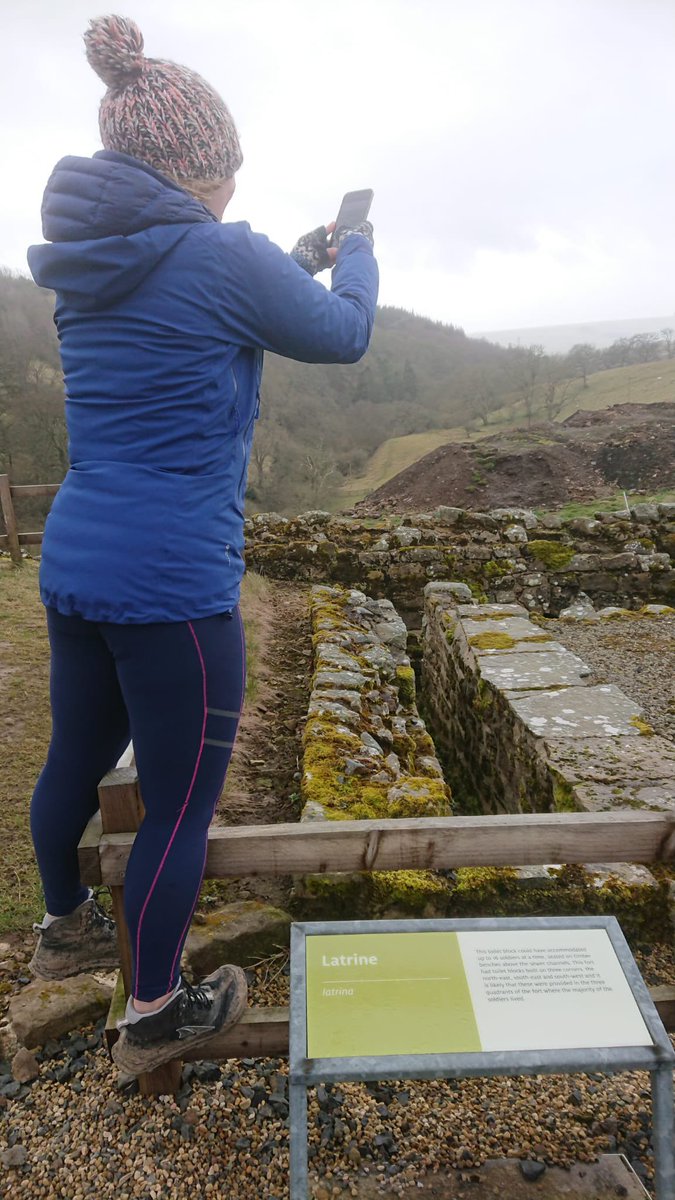 OpenshawJane's tweet photo. Getting the best view of the latrines at #Vindolanda. #RomanFortThursday #poowithaview https://t.co/tppehKoUXB