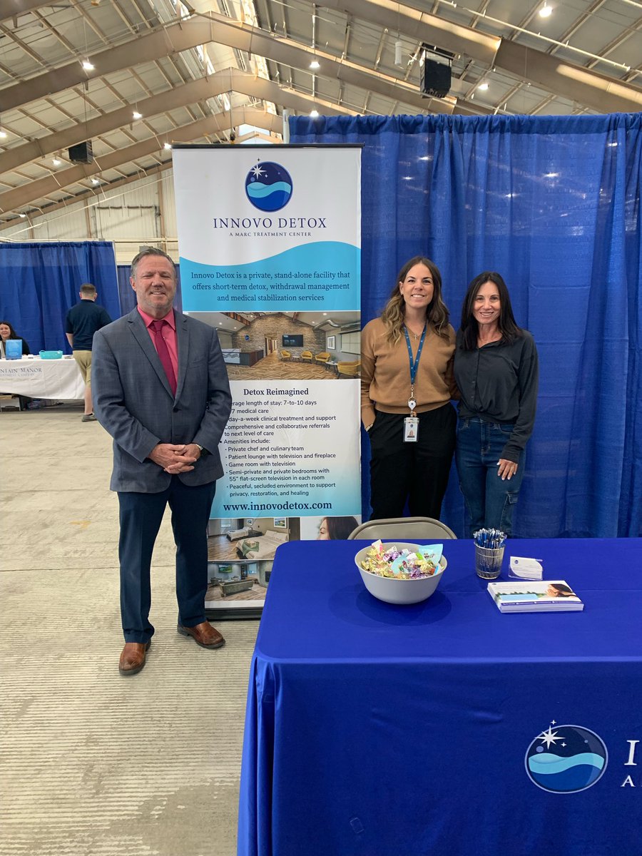 DetoxInnovo's tweet photo. Innovo Detox Director of Business Development Morgan Pagels at today’s the Drug &amp; Violence Awareness Expo in Carroll County #Maryland, pictured with Tim Weber, Community Education Liaison at the Carroll County State’s Attorney’s Office, &amp; Tammy Lofink of Rising Above #Addiction https://t.co/Z35G8KauzB