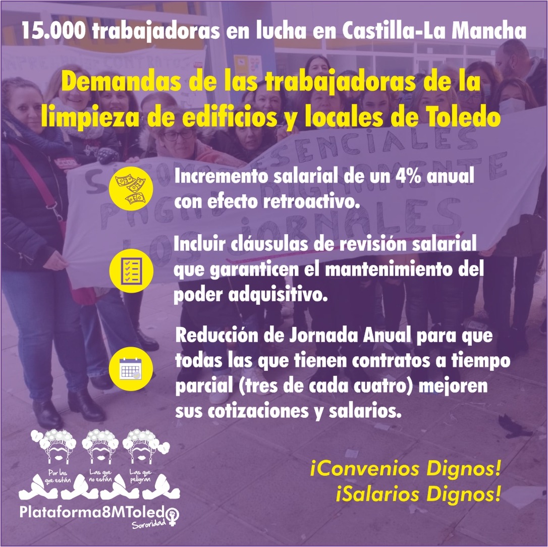 Ellas siguen en lucha. La Patronal las ignora para que se desgasten y se rindan.
No olvidamos vuestra lucha!!
#ConveniosDignos #SalariosDignos 

#Toledo #Guadalajara #CLM #CiudadReal
