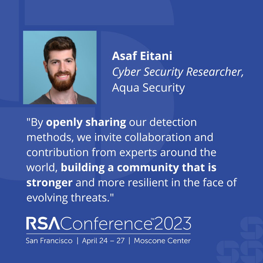 Asaf Eitani (<a href="/ultra_lutra1/">UltraLutra</a>), Cyber Security Researcher, <a href="/AquaSecTeam/">Aqua Security</a>, will co-present a session at #RSAC 2023 on using open-source tool Tracee to detect kernel &amp; eBPF rootkits. Learn more about it here: spr.ly/6010O6Ek0