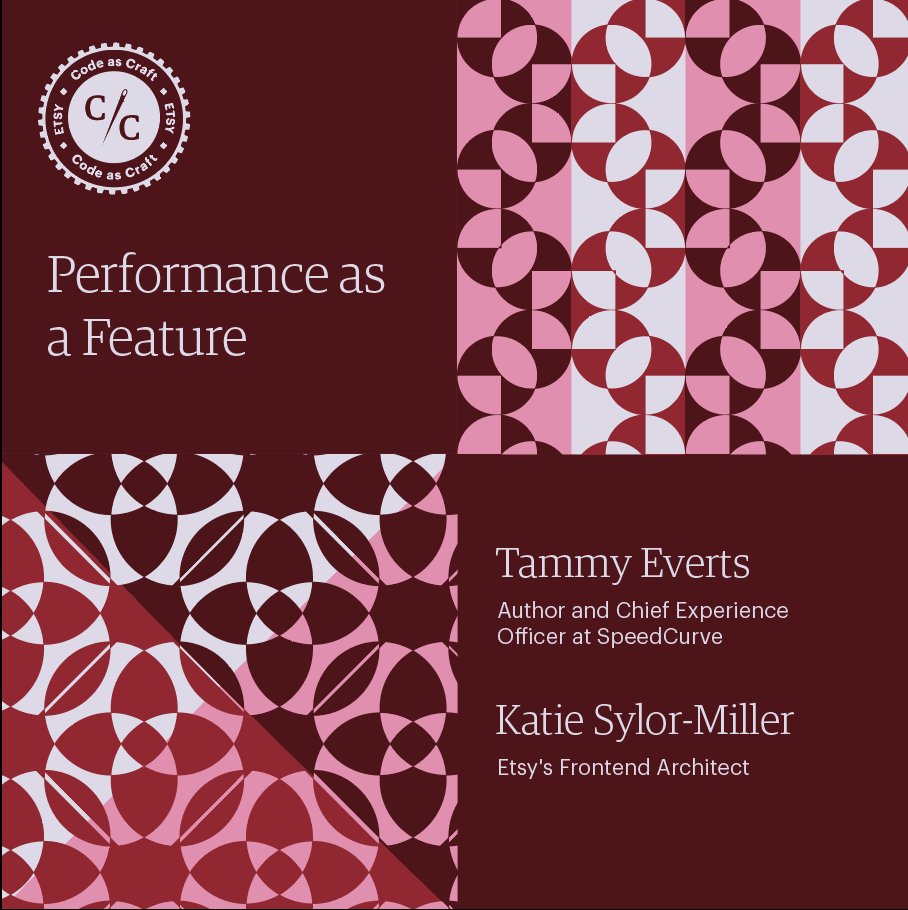 Etsy Engineering (@codeascraft) on Twitter photo Is your slow-loading website costing your business valuable time & money? In our next #CodeAsCraft speaker series, author, <a href="/tameverts/">Tammy Everts</a> & frontend architect, @ksylor will discuss and share strategies for upgrading slow tech. bit.ly/3JG35Rz Is your slow-loading website costing your business valuable time & money? In our next #CodeAsCraft speaker series, author, <a href="/tameverts/">Tammy Everts</a> & frontend architect, @ksylor will discuss and share strategies for upgrading slow tech. bit.ly/3JG35Rz