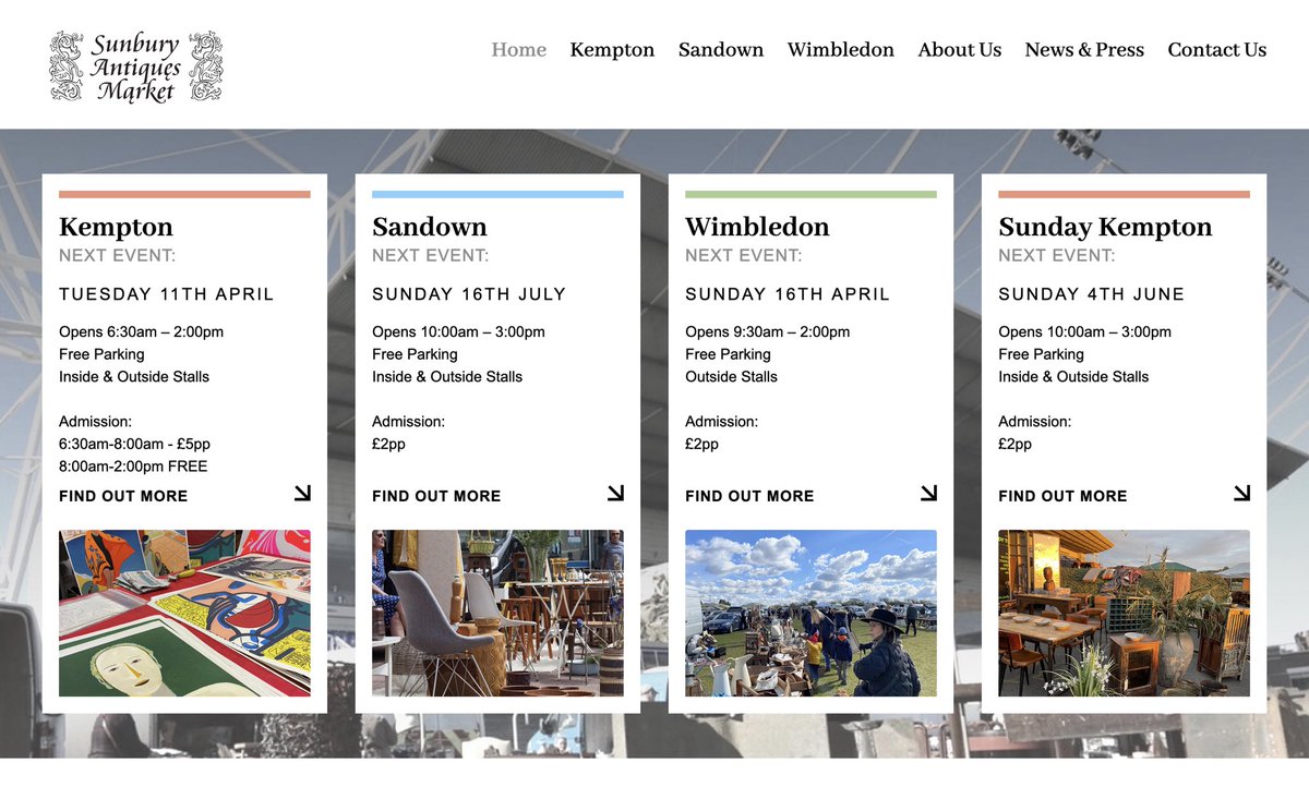 Our new website is now live!  You may need to clear your 'cache' from your search engine otherwise it will always revert back to old information.  We hope you'll find it easier to navigate through and find all the information you need.

sunburyantiques.com
