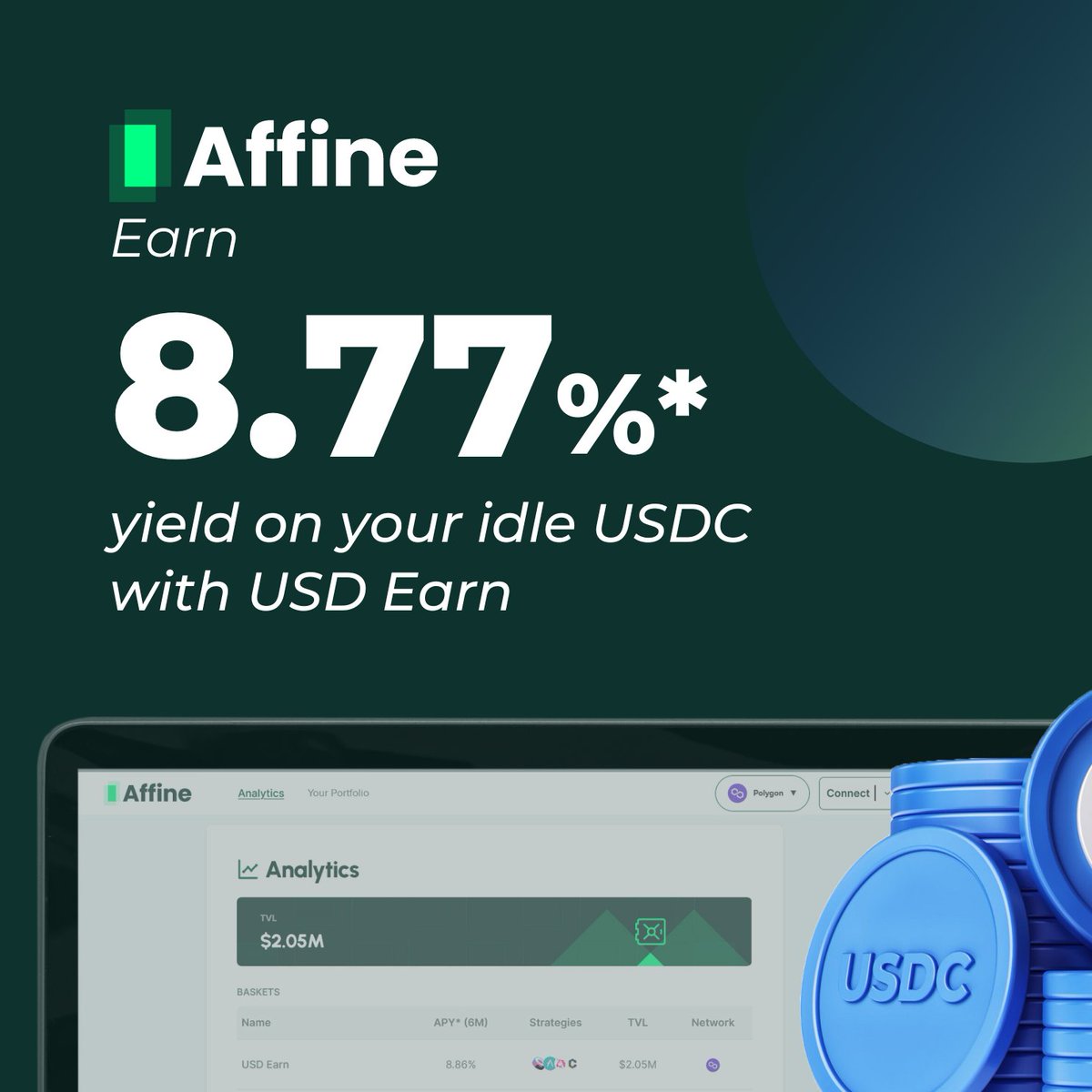 AffineDeFi's tweet photo. do we need to remind you about the "time value of money"? tsk tsk 🚨

no lockup period, enter/exit whenever you want
try today - https://t.co/eI5VoWwHBA https://t.co/LcPMlzuhSK