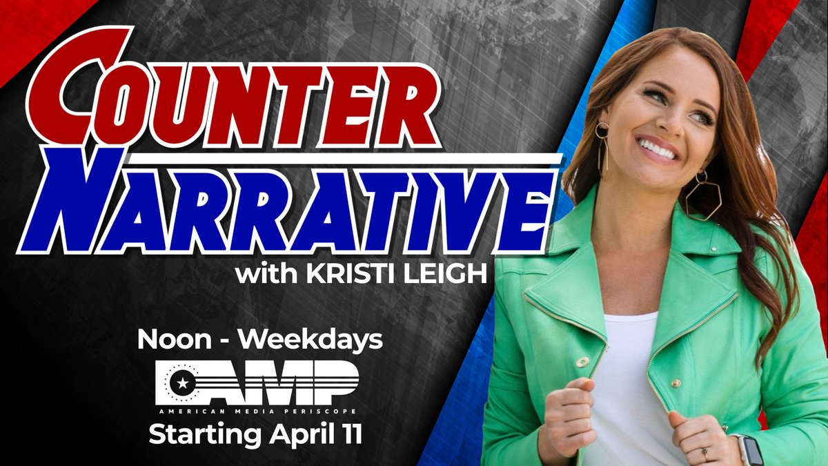 patriottvnet's tweet image. 🚨COMING SOON!🚨

Kristi Leigh is joining the AMP Team!

You don't want to miss the PREMIERE of her NEW show "Counter Narrative," EXLUSIVE to AMP NEWS! 🇺🇸

Coming April 11th, weekdays at 12:00 PM (EST) at AMPNews.us!

#ComingSoon #News #CounterNarrative #Narrative