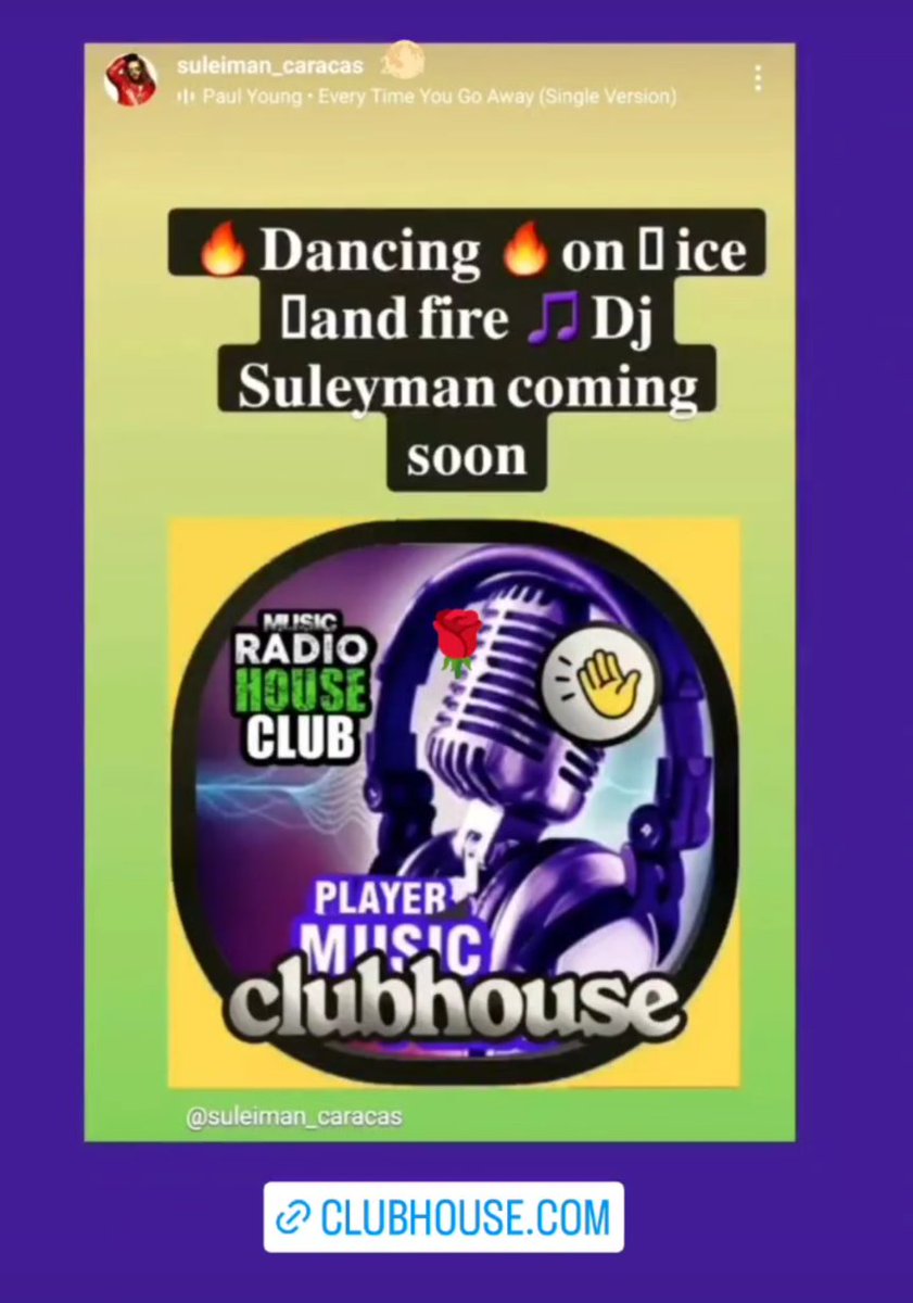 Come and be a member of Radio House Club at the Clubhouse. 🎼❤️🎼

Links to the Clubhouse
clubhouse.com/club/radio-hou…
#djsüleyman #thedjsüleymancreative #radiohouseclub #musicplayer #lovesongs #family #loveu #lovesongs #goodsongs #lovemusic #goodmoring #comeandjoinus #clubhouse #djs