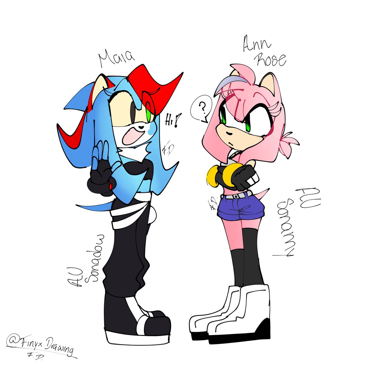 🌸magenta_mel🌸🇵🇸 on X: Have Sonamy in my au💗💙🧍‍♀️ And
