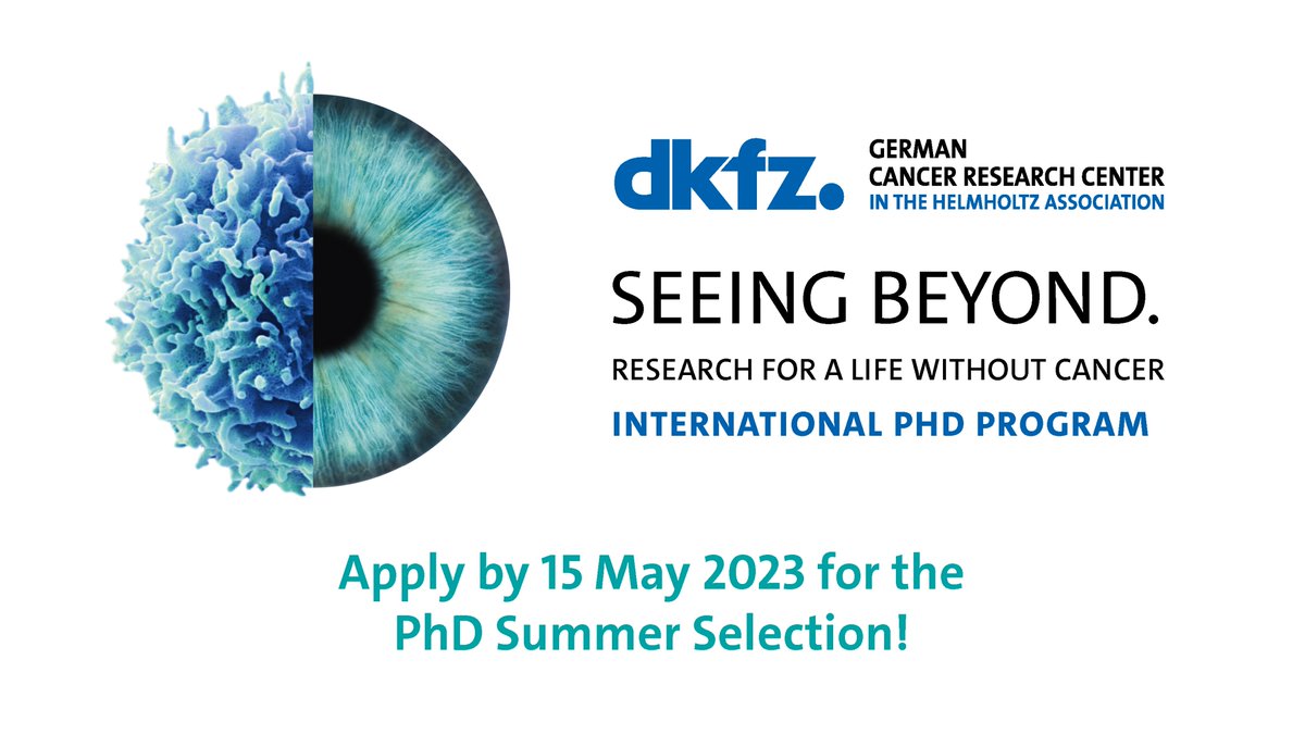 Apply now for the Summer Selection of the International #PhD Program at the German #Cancer Research Center, covering all areas of #cancerresearch, including #datascience, #bioinformatics, #epidemiology, #medicalphysics. To apply for your #PhDatDKFZ visit bit.ly/2WKlVwR