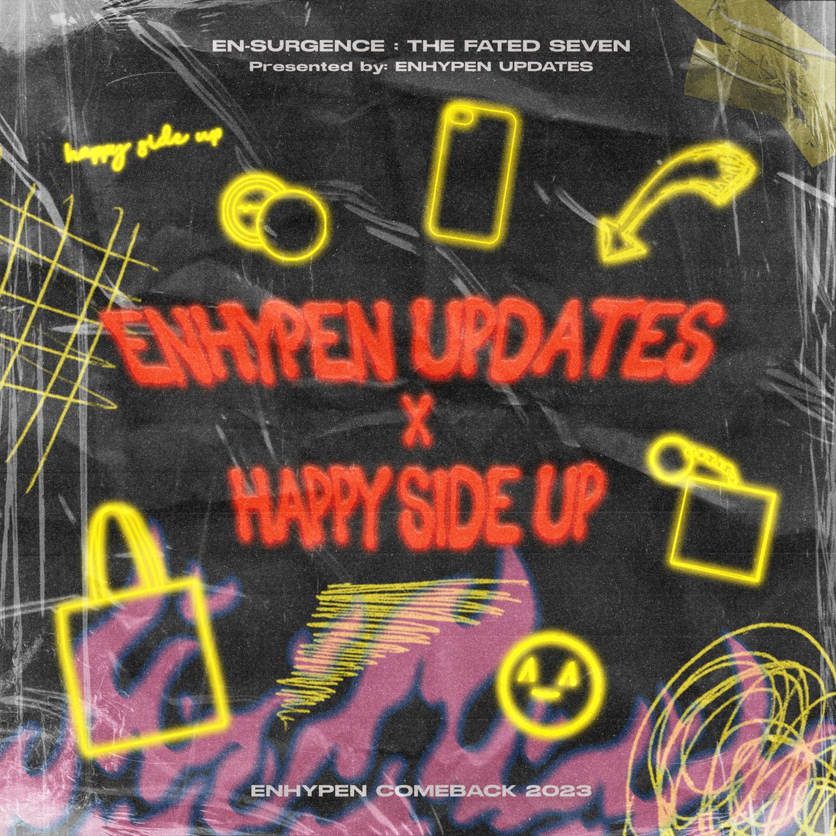 EN-SURGENCE : THE FATED SEVEN 🔥
╰➤ Project #2 — Happy Side Up

The "EN-LOVER CLUB" collection is coming! Portion of the sales will go to ENHYPEN comeback funds.

🔗 happysideup.net
🗓️ Product Preview: March 31
🛍️ Pre-order: April 2

*Items will be available for