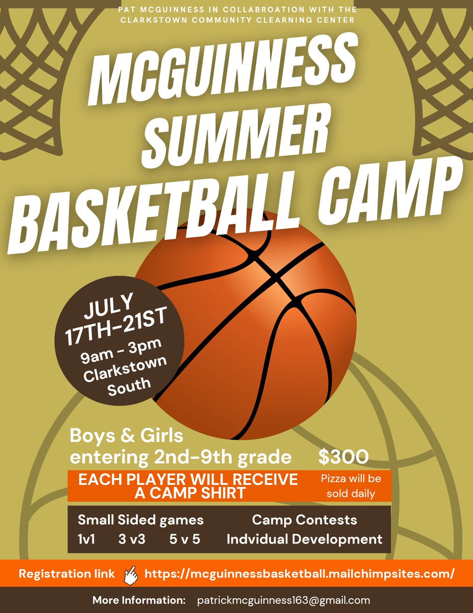 Don’t miss out on Basketball Camp at Clarkstown South! 
July 17th-21st🏀🏀

Early registration link in bio!