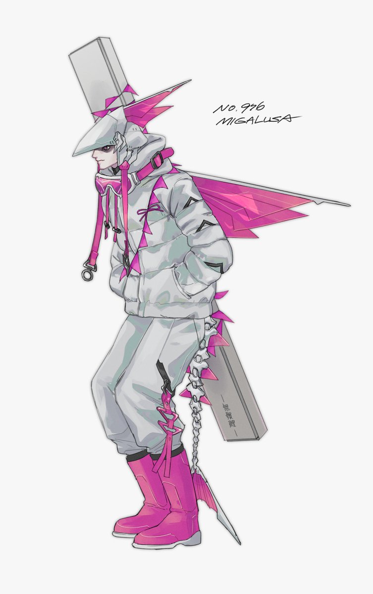 personification pink gloves pink footwear 1boy weapon solo male focus  illustration images