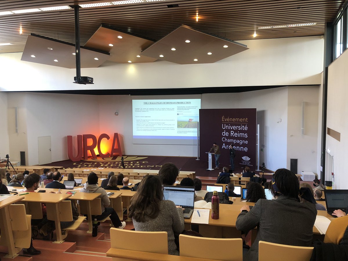 EXEBIO_PIA's tweet photo. First scientific session of the Symposium Transdisciplinary Research for a Healthy Planet @universitereims « Develop a circular economy for climate » with talks of B.Kurek @FARE_Reims @INRAE_Nancy, @romaindebref @laboRegards @hamelinlab @INRAE_Tlse @FardetTanguy @EcoledesPonts https://t.co/c3tm4iXhtv