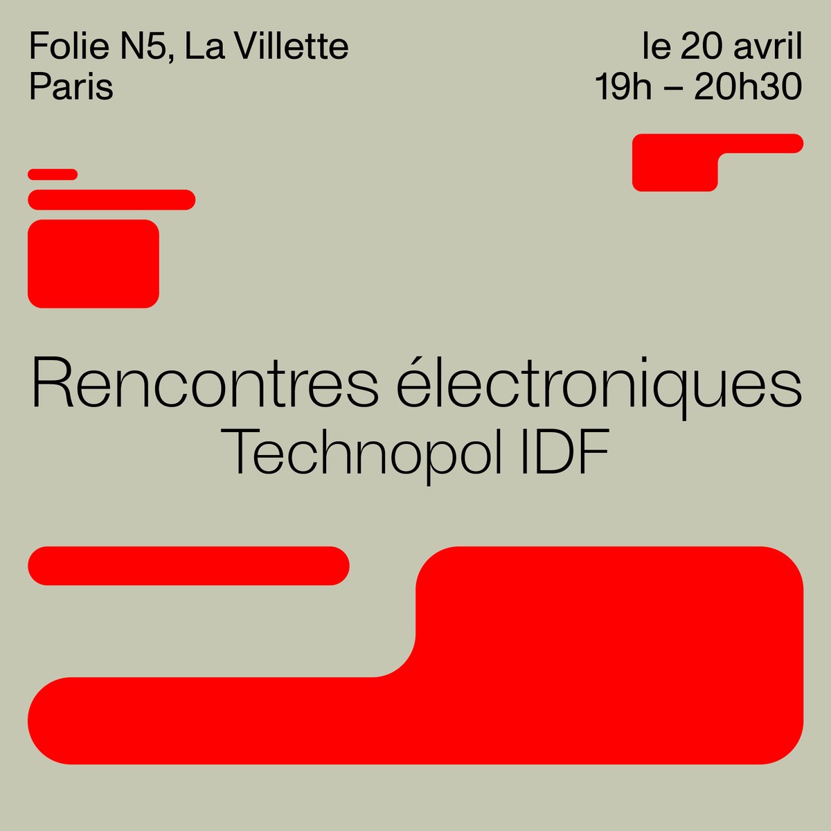 Retrouvez-nous le 20 avril à partir de 19h dans nos locaux à <a href="/LaVillette/">La Villette</a> pour la première Rencontre Électronique de 2023 ❤️

Inscriptions sur ce lien 👉 lnkd.in/gcZfScf3