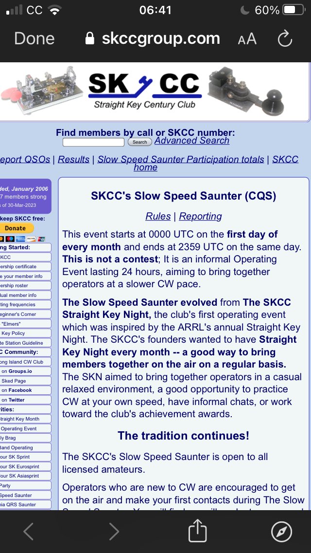 kl7kc's tweet photo. Ham Radio:  For those interested in S-L-O-W code speed and would like experience (and) practice - try SKCC.  It is NOT a contest - not even a special event. Just a great group of people who like CW. https://t.co/P3lto01ntr