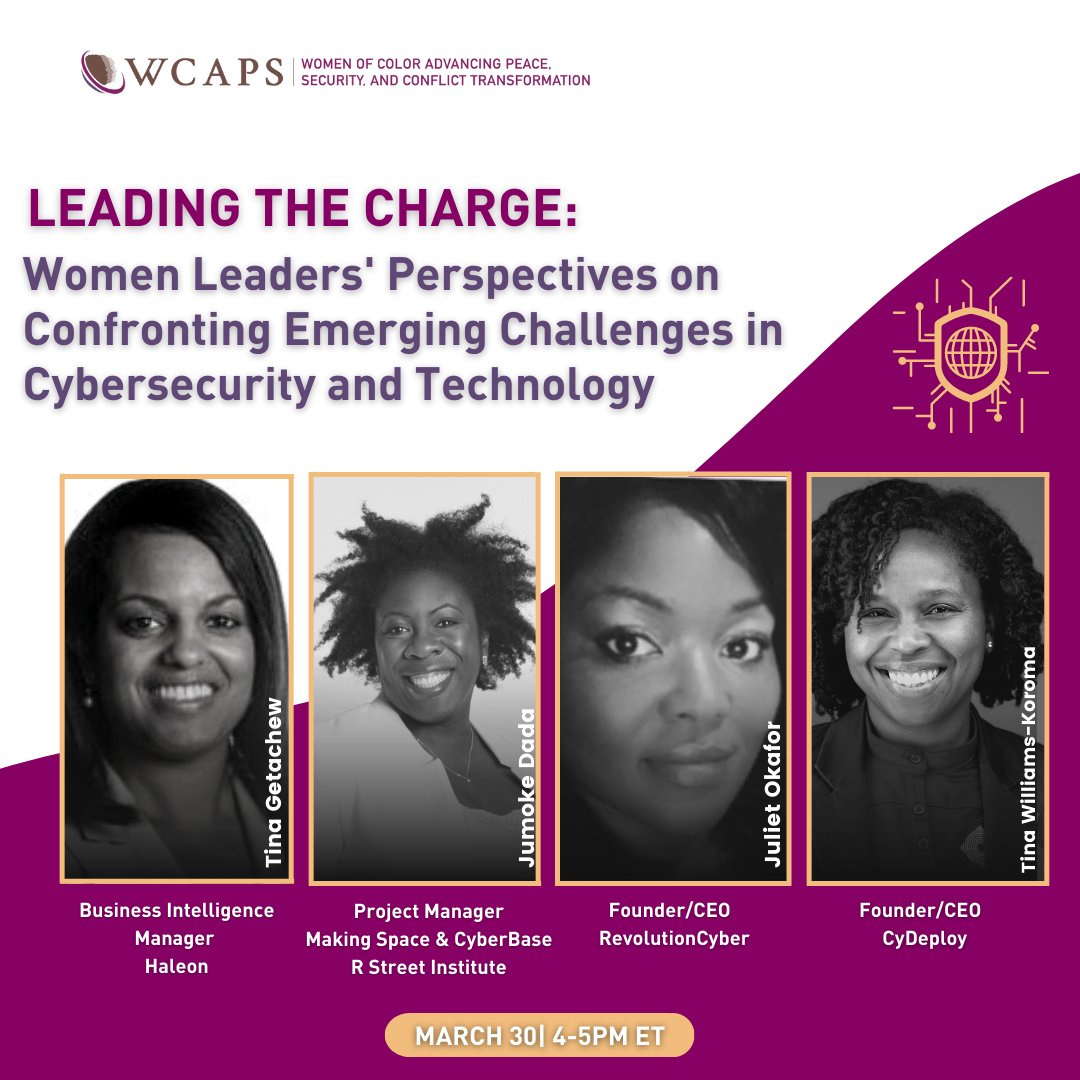 WCAPSnet's tweet photo. Join us TODAY as we highlight the contributions and works of women of color in the cyber world! 🌐

Featuring a notable panel that will dissect the emerging challenges in cyber security and technology. 
Register: https://t.co/oecbGea9SO
#womenshistorymonth https://t.co/ZkMQhUSSeg