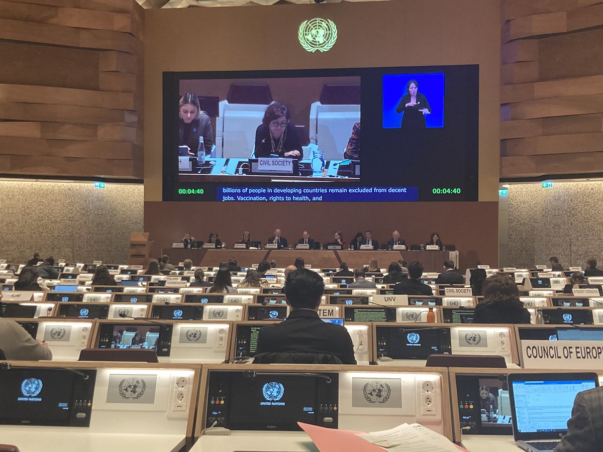 OliHenman's tweet photo. Powerful speech from Natasha on behalf of @ECE_RCEM at closing plenary of #RFSD2023- governments must step up, ‘Halfway there but nowhere near, the need for peace &amp; action is loud and clear!’ #2030Agenda https://t.co/FSR4iTOBPs