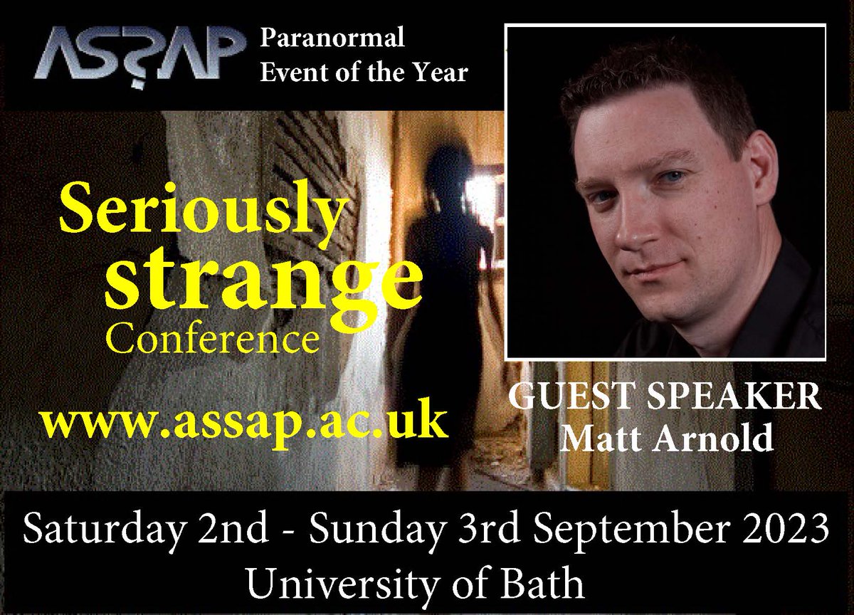 Matt Arnold is the editor of The Christian Parapsychologist Journal, a member of the Association for the Scientific Study of Anomalous Phenomena, the Alister Hardy Trust, and the Ghost Club (1862). 
Book your tickets below.

tickettailor.com/events/assapas…