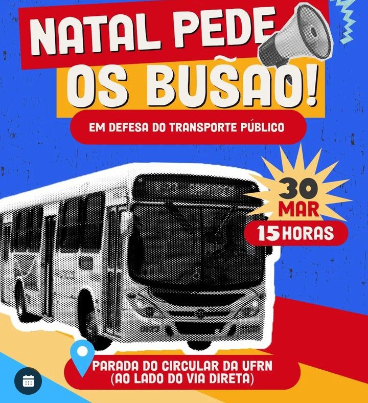 Chamamento para resolver a situação do transporte público em natal. Está um caos o nosso ir e vir. Para quem vive dentro de um carro como nossos parlamentares e assessores eles nunca que vão resolver nossa situação se for esperar. #natal #mobilidadeurbana #movimentoestudantil