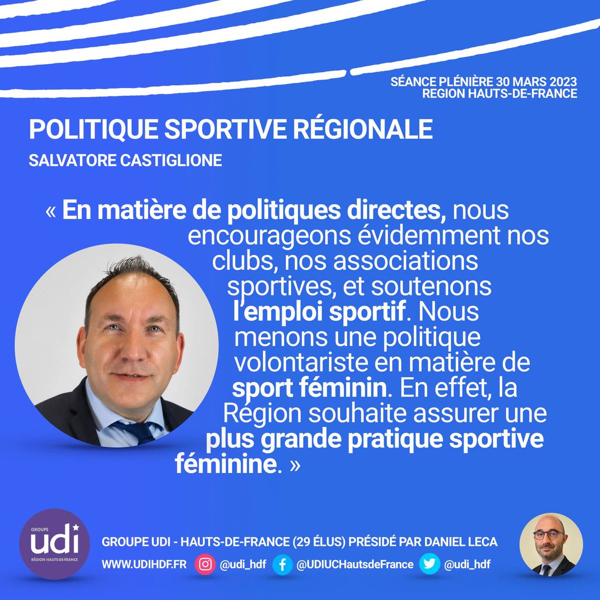 Séance Plénière #HautsdeFrance du 30 mars 2023 🗣 Retrouvez l’intervention de @castiglione135 sur la politique sportive régionale. #directHDF