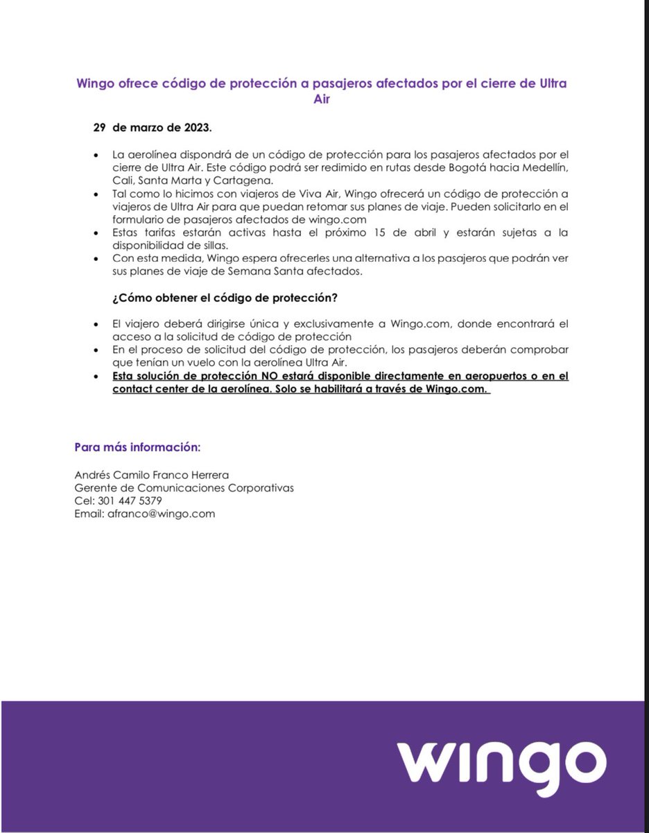 wingo's tweet photo. COMUNICADO OFICIAL ✈️ https://t.co/QfchlXAprL