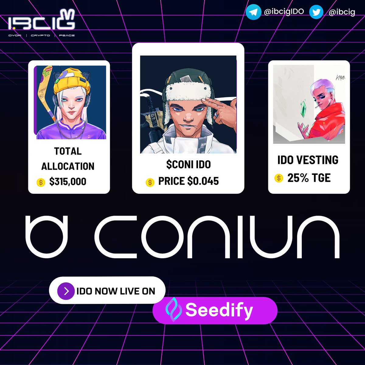 Coniun IDO is now live on <a href="/SeedifyFund/">Seedify</a> is filling almost 50% from phase 1. Phase 2 (First Come First Serve Basis) will start at 5 PM UTC. 

<a href="/Coniunio/">Coniun</a> is great NFT tool/analytics with useful built-in features that potentially be the next NFT’s one-stop-centre with huge utilities.