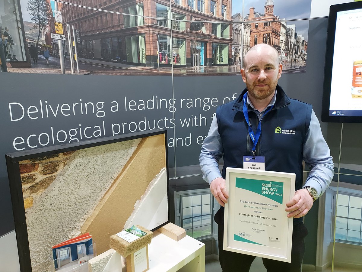 ecologicalbuild's tweet photo. Joe Fitzgerald is up on stage now in the Energy Theatre giving a run-through on our #RetrofitInPractice training course. Drop by for more info #EnergyShow23 https://t.co/gUXiab93Ik https://t.co/BpUYJcJWI0