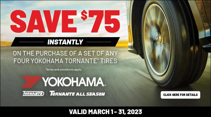 Just a few days left to get your hands on our Yokohama Tornante Tires and receive $75 instantly here bit.ly/42V3nwM! ⌛ 

Don't miss out on this amazing deal - supplies are limited!

 #YokahamaTornante #LastChance #InstantSavings #OnYokohamas #YokohamaTire