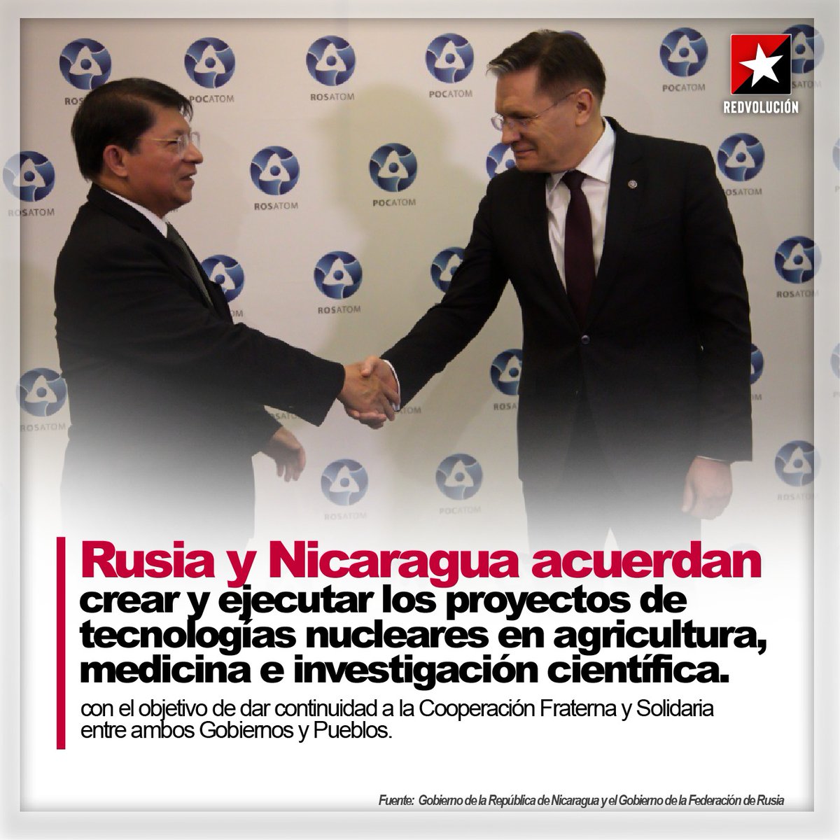 CTipitapa's tweet photo. Se fortalecen los lazos de amistad y solidaridad en #Nicaragua y #Rusia logrando firmar acuerdo para ejecutar proyectos en tecnología, agricultura, medicina e investigación científica #MasVictoriasPuebloPresidente #30Marzo https://t.co/aHrXMX1mQM
