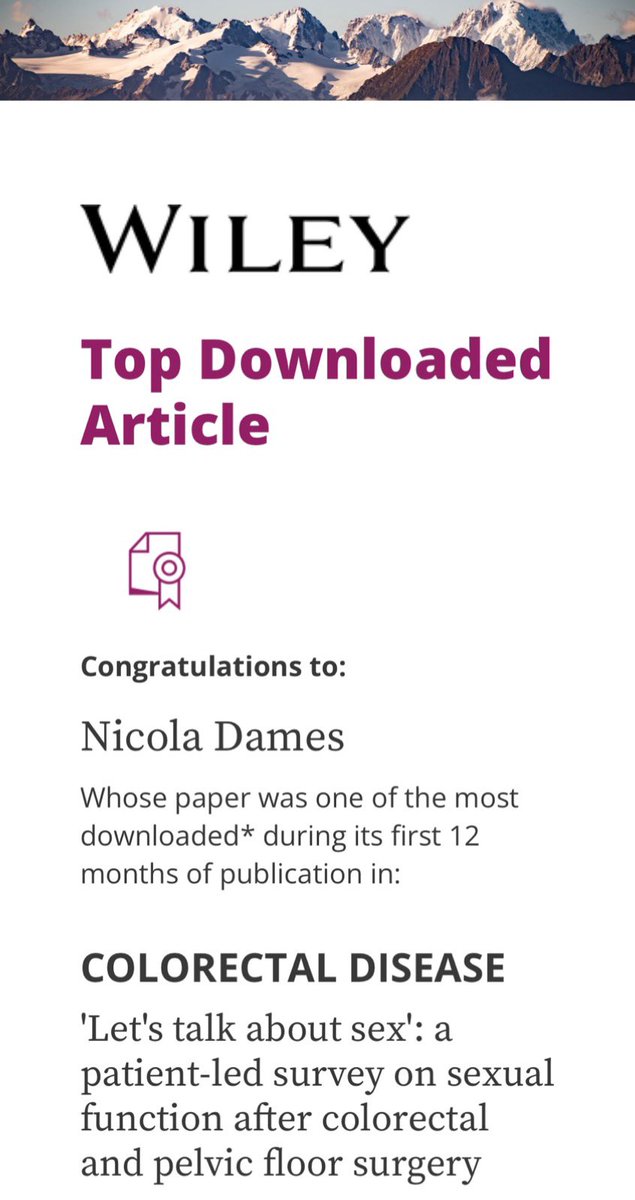 Nicola Dames (@nic_dames) on Twitter photo How cool is this?? Our research has been the top downloaded article 🙏 Thanks to <a href="/SarahSquire73/">Sarah Squire</a> <a href="/BDevlin1/">Brian Devlin</a> <a href="/CBizzle1/">Carly Bisset</a> <a href="/philtozer1/">Phil Tozer</a> <a href="/Beccajfish/">Rebecca Fish</a> <a href="/ACPGBI/">@ACPGBI</a>
onlinelibrary.wiley.com/doi/full/10.11… How cool is this?? Our research has been the top downloaded article 🙏 Thanks to <a href="/SarahSquire73/">Sarah Squire</a> <a href="/BDevlin1/">Brian Devlin</a> <a href="/CBizzle1/">Carly Bisset</a> <a href="/philtozer1/">Phil Tozer</a> <a href="/Beccajfish/">Rebecca Fish</a> <a href="/ACPGBI/">@ACPGBI</a>
onlinelibrary.wiley.com/doi/full/10.11…
