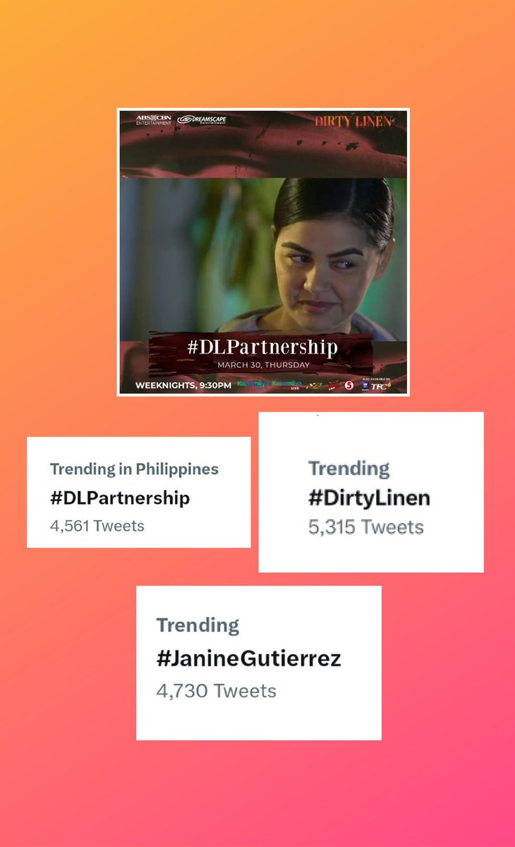 RealPaunine's tweet photo. Thank you as always ๐
#JanineGutierrez
#DLPartnership
#DirtyLinen Monday to Friday 9:30PM https://t.co/VCV0Wup7fS