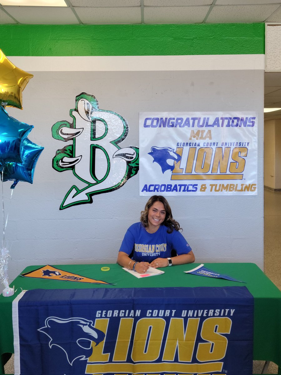 BTHS_SPORTS's tweet photo. Congratulations to Mia Zdanowicz on her commitment to continue her academic &amp; athletic career at @GCULions @Georgiancourt 
We are so happy for Mia and her family!  Let's Goooooooo!!! Check out brother Max attending virtually in pic #2.  #DragonNation #WeAreBrick @BrickHSFootball https://t.co/CVpEpjjMUI