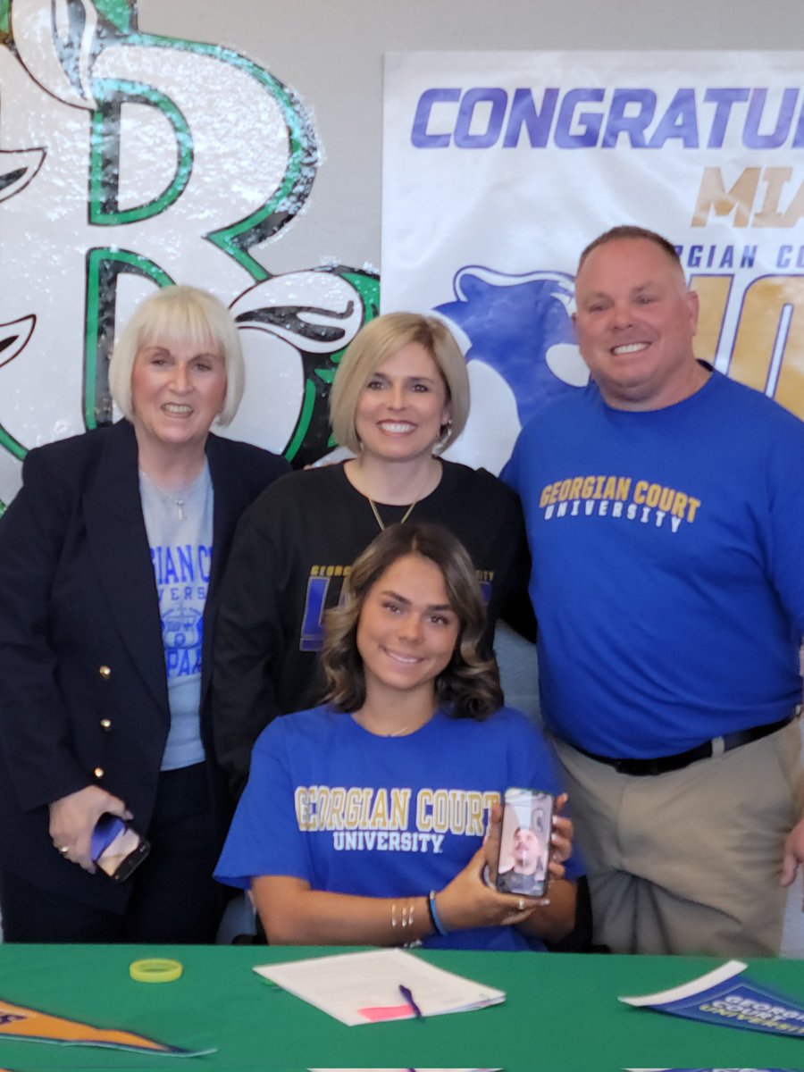 BTHS_SPORTS's tweet photo. Congratulations to Mia Zdanowicz on her commitment to continue her academic &amp; athletic career at @GCULions @Georgiancourt 
We are so happy for Mia and her family!  Let's Goooooooo!!! Check out brother Max attending virtually in pic #2.  #DragonNation #WeAreBrick @BrickHSFootball https://t.co/CVpEpjjMUI