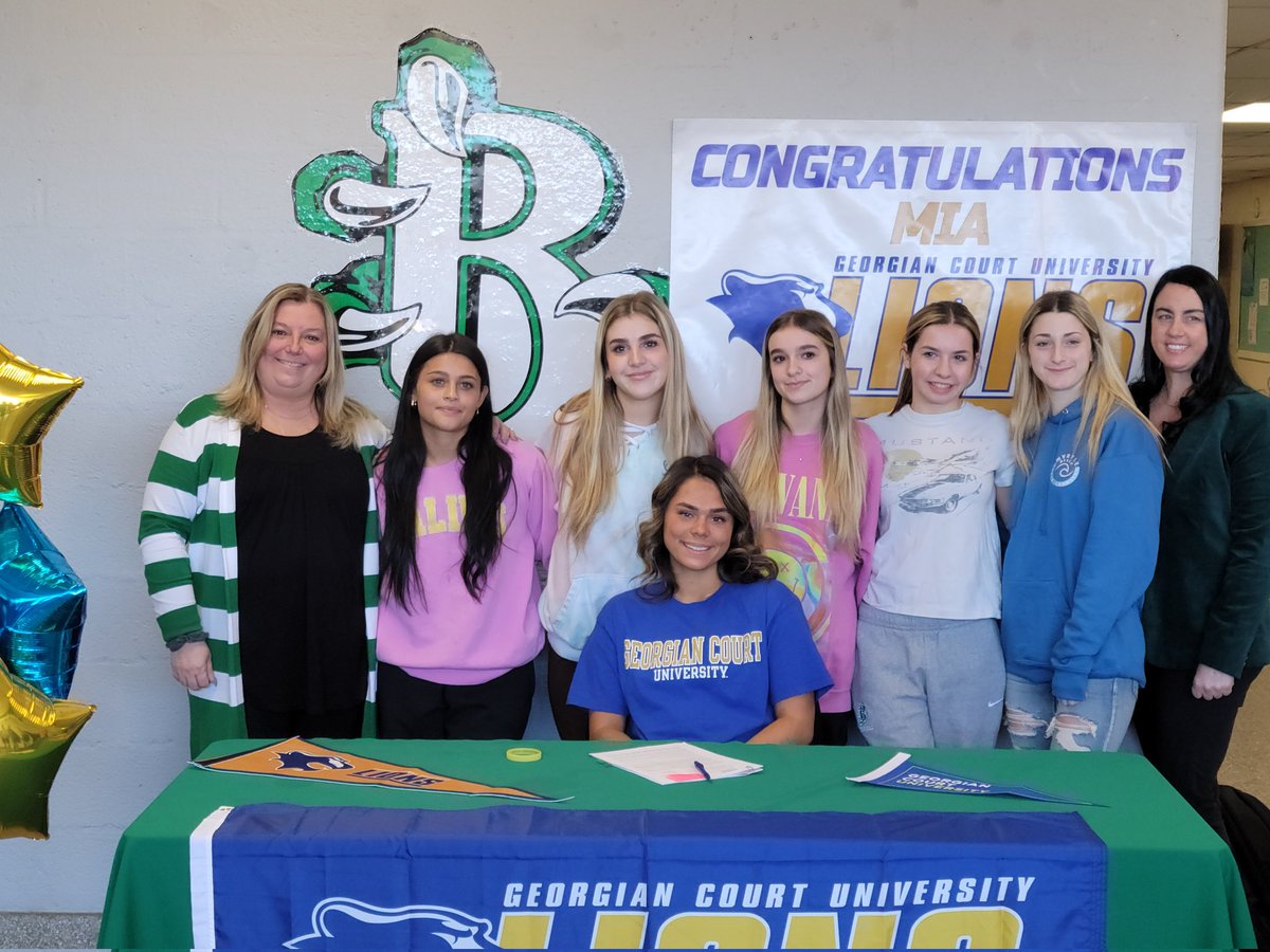 BTHS_SPORTS's tweet photo. Congratulations to Mia Zdanowicz on her commitment to continue her academic &amp; athletic career at @GCULions @Georgiancourt 
We are so happy for Mia and her family!  Let's Goooooooo!!! Check out brother Max attending virtually in pic #2.  #DragonNation #WeAreBrick @BrickHSFootball https://t.co/CVpEpjjMUI