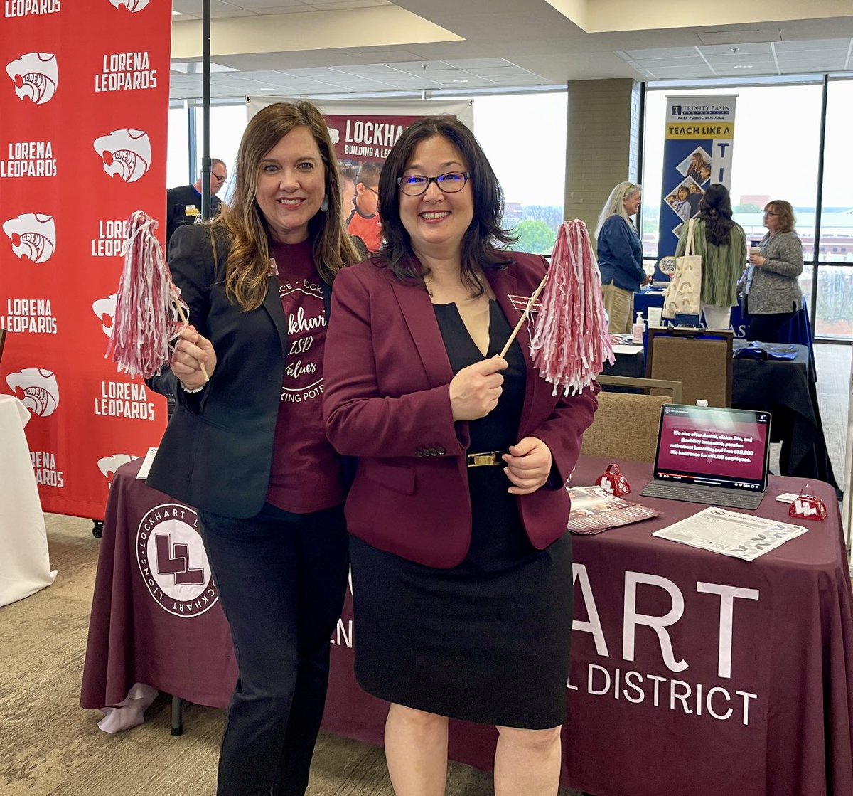 LockhartISD's tweet photo. Come see us at the Lockhart ISD table at the @Baylor Job Fair until 12 pm today! If you know anyone graduating from the Baylor Education program, send them our way! #LookAtLockhartISD @CoursonCA @SusanFambrough https://t.co/q0C9O8H7kw
