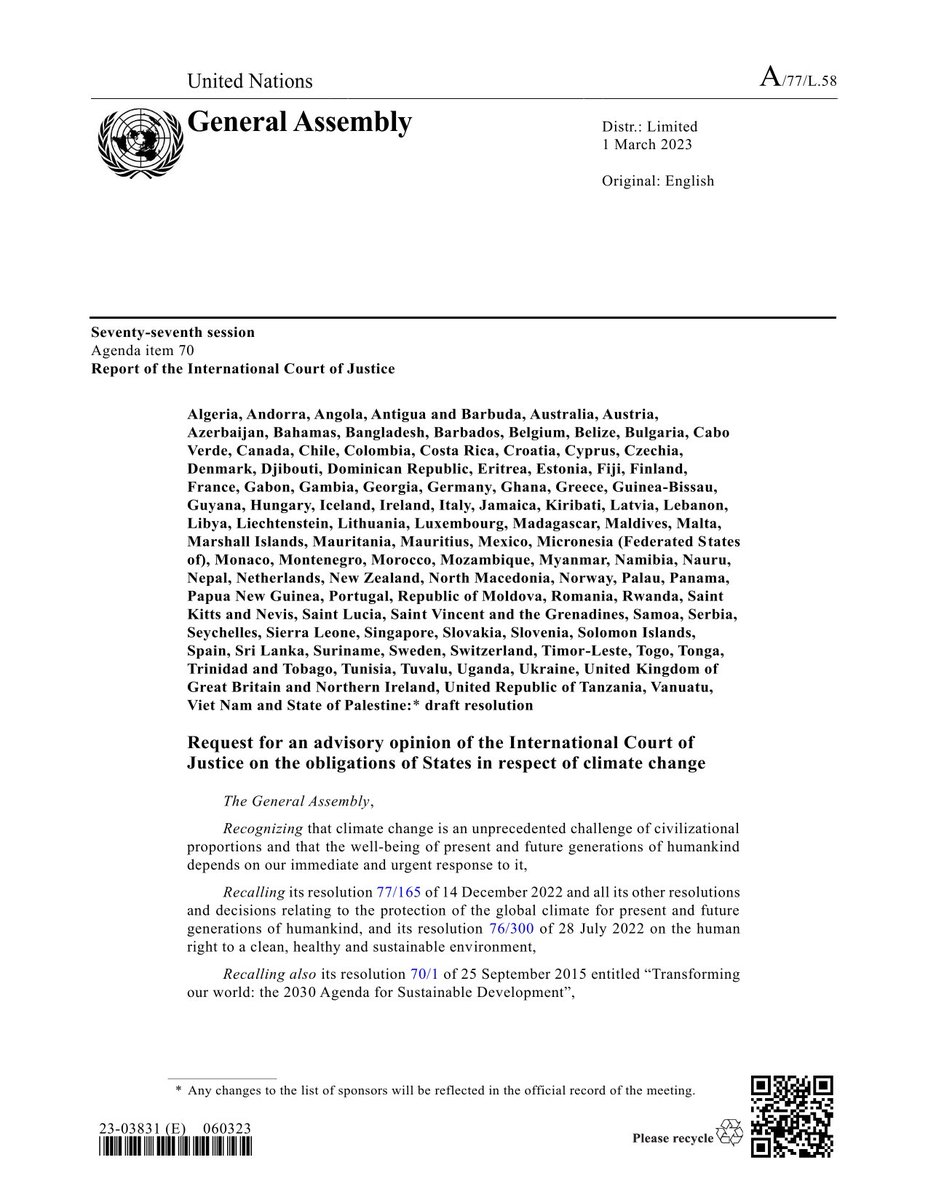 hamidullah_riaz's tweet photo. Adoption of the #UNGA Resln seeking Advisory Opinion at #ICJ comes as a moment of truth for a #climate-vulnerable country as #Bangladesh.

@UvA_Amsterdam @LeidenGlobal @LeidenHum @MinBZ #justice #ClimateAction @TheCVF #ClimateJustice @jaimedebourbon https://t.co/9zPp0bk2o1