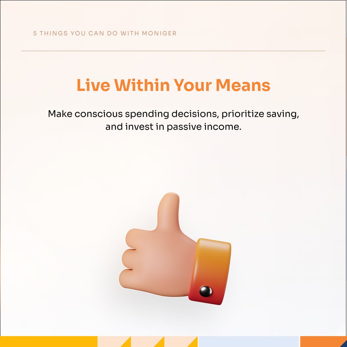 MonigerHQ's tweet photo. 5. Live Within Your Means.
Join our waitlist today - https://t.co/rUmeTg2gJM
#moneymanagement #Moniger
#TheMoneyManager #monigerhq #personalfinance https://t.co/thdkFfoK5f
