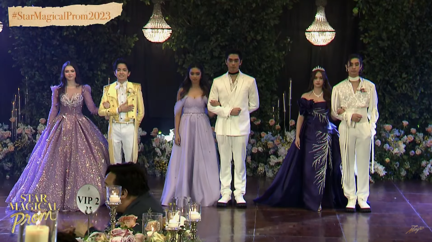 NOW: Tribute to Star Magic artists Noelle Martinez, Krystl Ball and Angelica Lao at the #StarMagicalProm2023 who are all turning 18 this year. 

📷: Screenshot from Star Magic YT

LIVE: bit.ly/StarMagicalProm