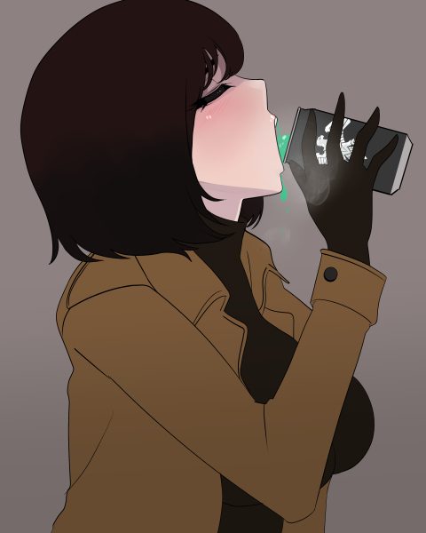 途中絵。

なんか飲んでるルリ子さん... 