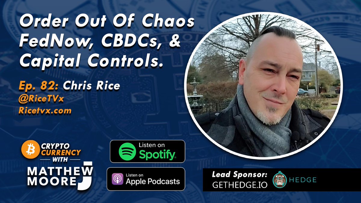 🚨URGENT! Are #Dollar changes coming? Order out of chaos? We sat down w/ Chris Rice from <a href="/RiceTVx/">RICE 🍚</a> to discuss! #Bitcoin to the rescue? Only on 🇺🇸’s syndicated #btc focused #radio show! Show sponsored by <a href="/gethedgecrypto/">GetHedge</a> &amp; <a href="/MarketSooner/">Sooner Marketing</a>🔥Listen to it here: mattjmoore.com/podcast