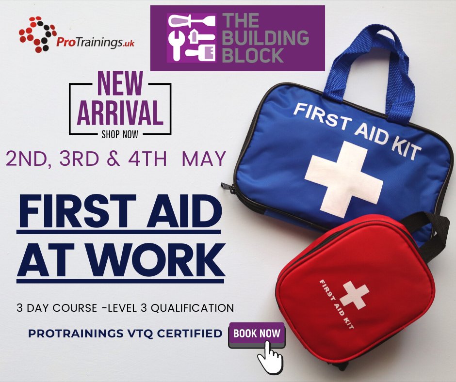 BuildBlockWorc's tweet image. Get Qualified In Level 3 First Aid At Work - VTQ #ProTrainings Certified, in Only 3 Days Delivered by Jason at the #BuildingBlock #Worcester #FirstAid #Qualification
Free Tea, Coffee and Biscuits!
Register Now: worcestercommunitytrust.arlo.co/w/courses/22-f…
£250 Only! Qualification lasts for 3 years!