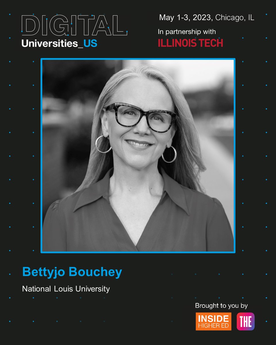 Dr. Bettyjo Bouchey (@drbouchey) on Twitter photo I'm speaking at #THEdigitalUS at <a href="/illinoistech/">Illinois Tech</a> on May 1 – 3, where I will be sharing my thoughts on how small colleges and universities are embracing digital transformation.
Hope to see you there!
bit.ly/3J4OcsU
#onlineeducation #onlineleadership I'm speaking at #THEdigitalUS at <a href="/illinoistech/">Illinois Tech</a> on May 1 – 3, where I will be sharing my thoughts on how small colleges and universities are embracing digital transformation.
Hope to see you there!
bit.ly/3J4OcsU
#onlineeducation #onlineleadership