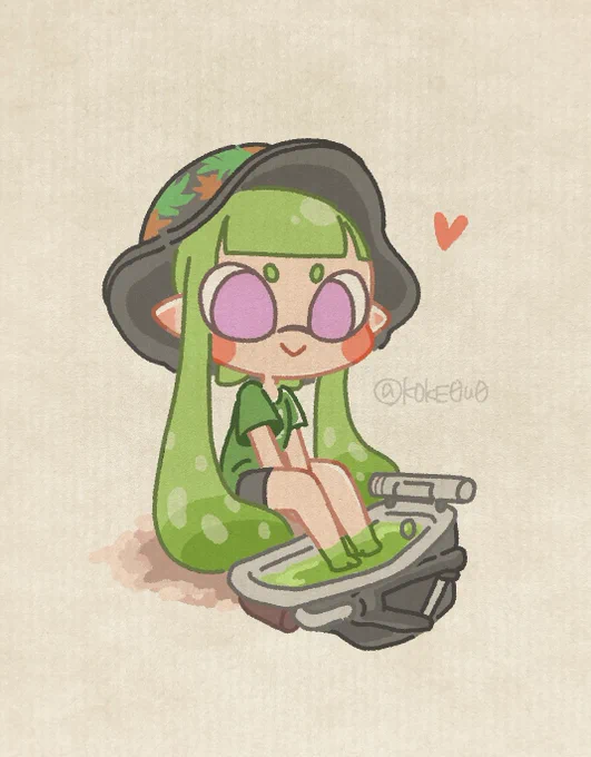 描いて数ヶ月放置してたから載せるハイカラウォーカーネタ、オバフロで足湯イカちゃん明日(今日)のアートブック楽しみ 