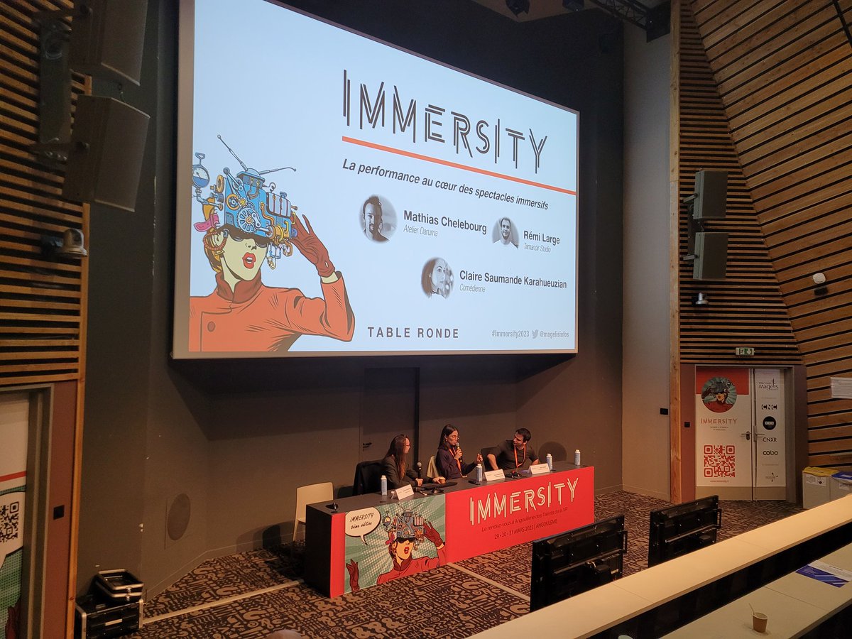 La performance au cœur des spectacles immersifs, sujet de la table ronde à #Immersity2023 avec Mathias Chelebourg ATELIER DARUMA Rémi Large <a href="/TamanoirStudio/">Tamanoir Immersive studio</a> et la comédienne Claire Saumande Karahueuzian...