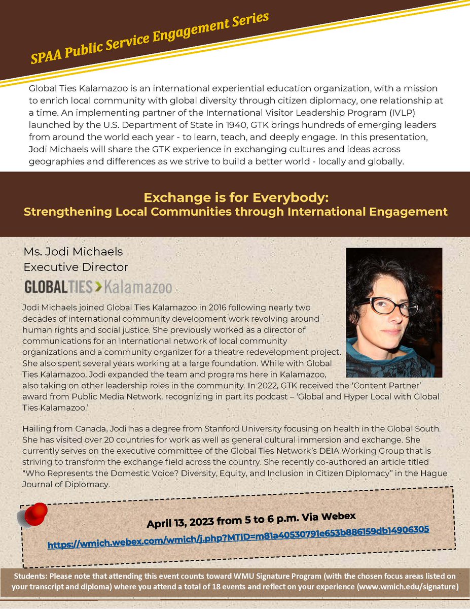 WMUSPAA's tweet image. For link to presentation go to wmich.edu/spaa/events