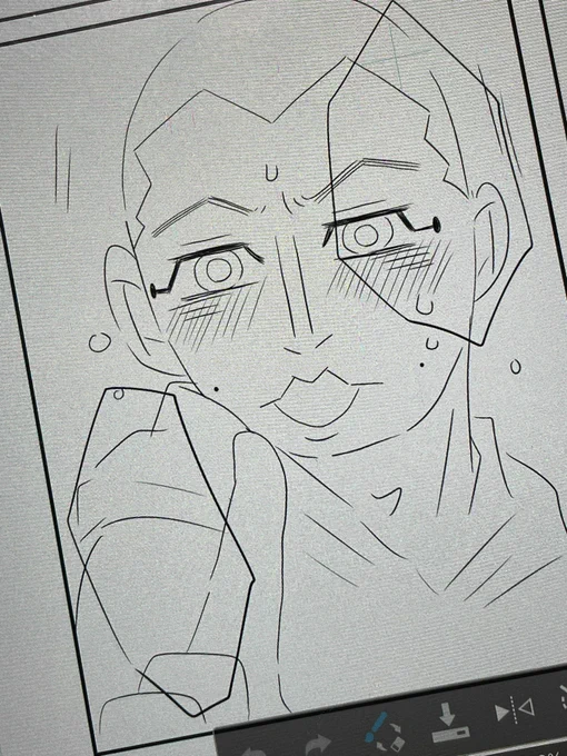 進捗あげたくなっちゃう。可愛く描けたお顔が半分ふきだしで隠れてしまうので。出来て当たり前、お兄ちゃんな拙宅宇佐美はストレートに褒められたり、素直な言葉をぶつけられるとたじたじします。赤面の栄養価高い。 